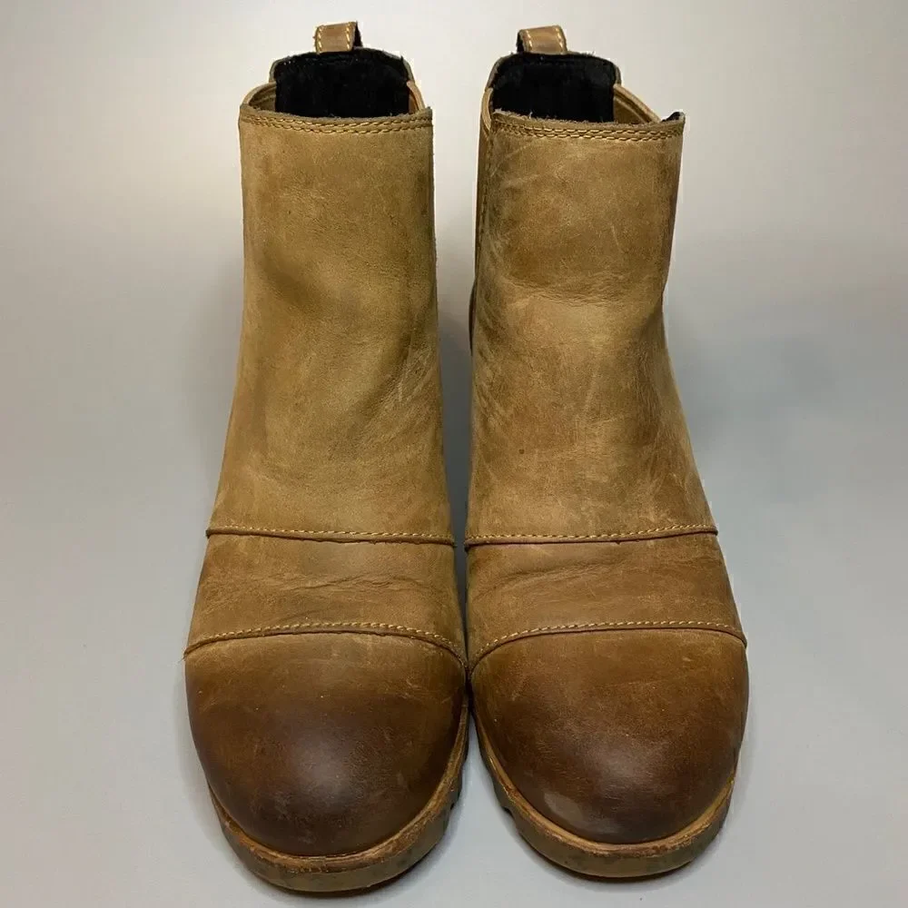 Sorel Lea Wedge Joan of Arctic Wedge Chelsea Elk Curry 5.5 Camel Brown